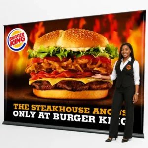 Wide base roll up banner