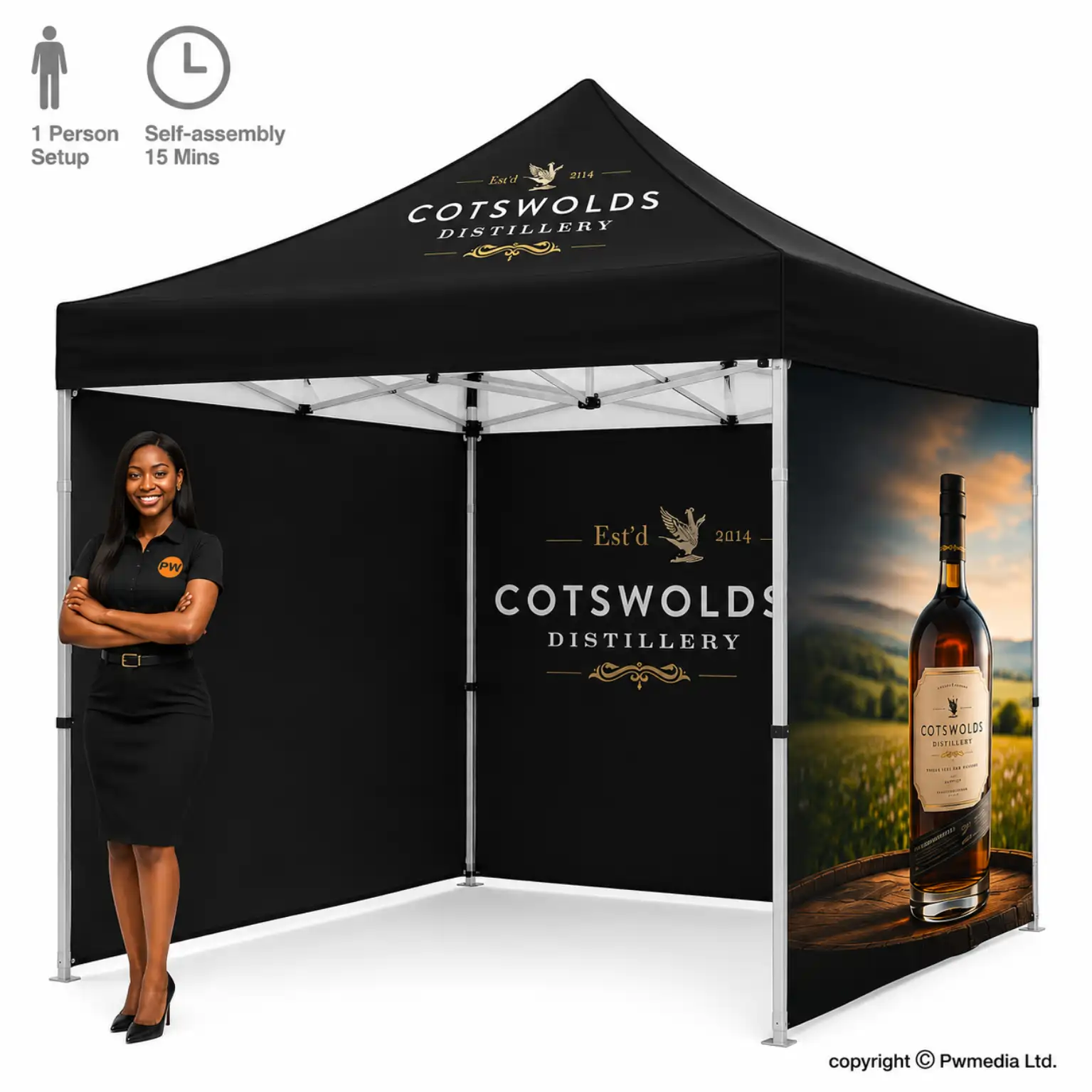 3x3m Branded Pop Up Gazebo Tents - Image 2