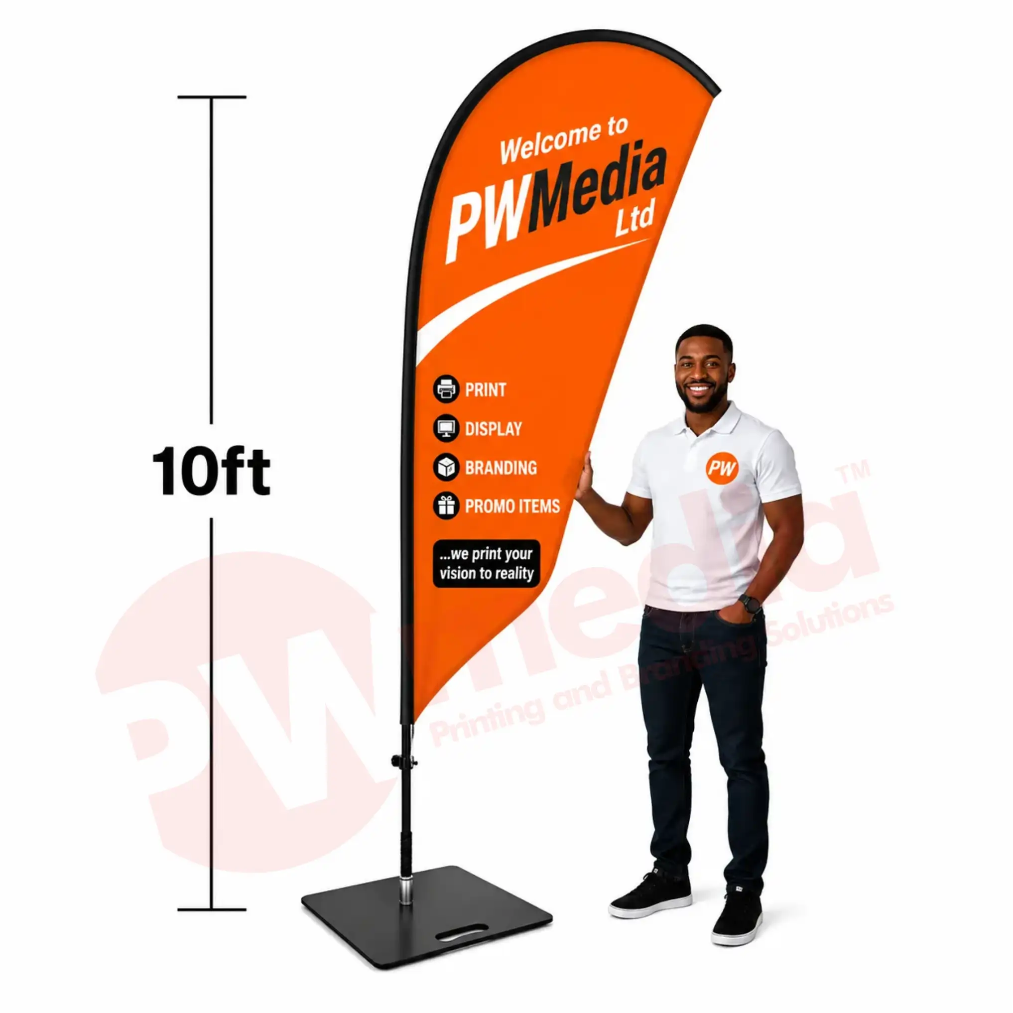 Quality Teardrop Flag banners Printing with Pole - Image 5