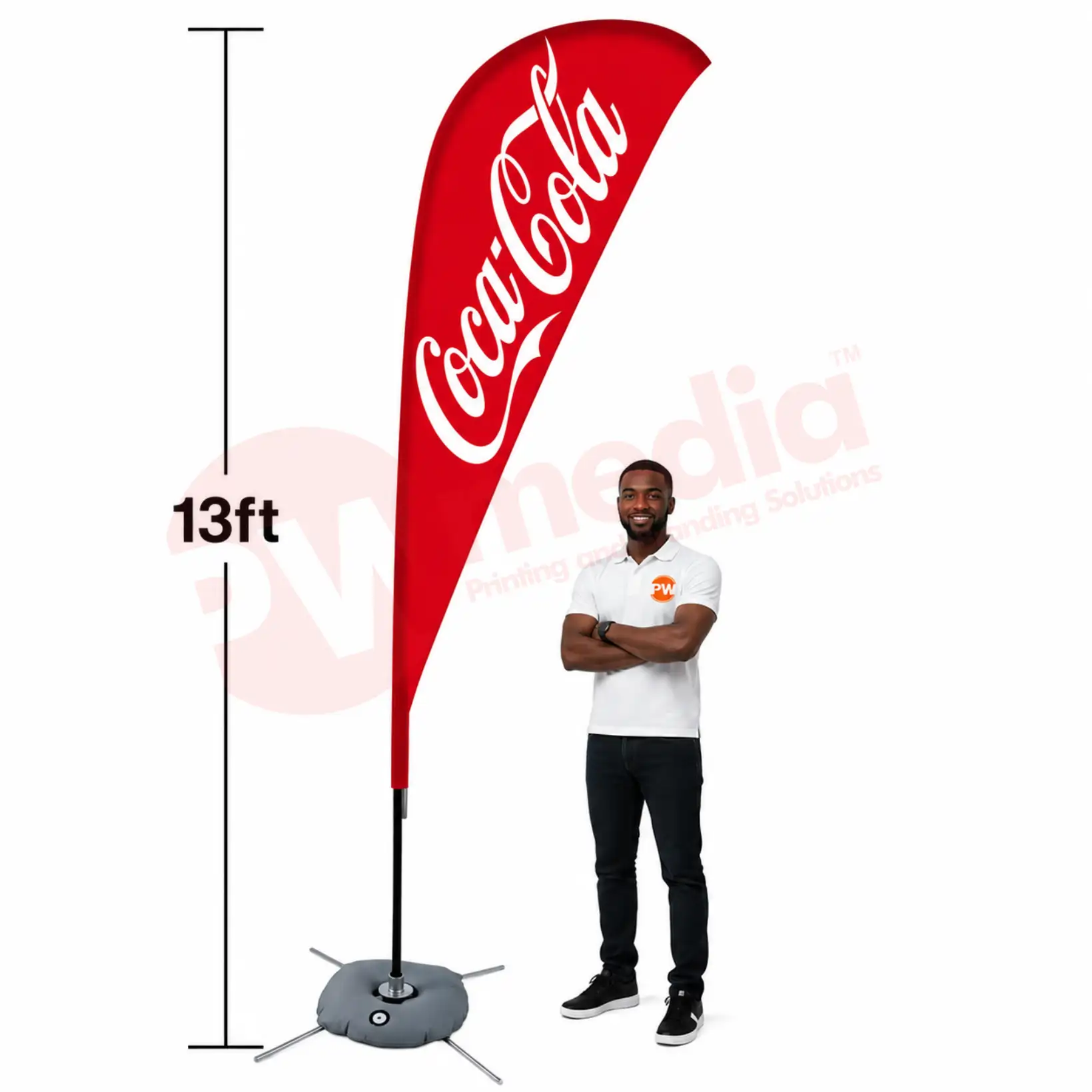 Quality Teardrop Flag banners Printing with Pole - Image 6