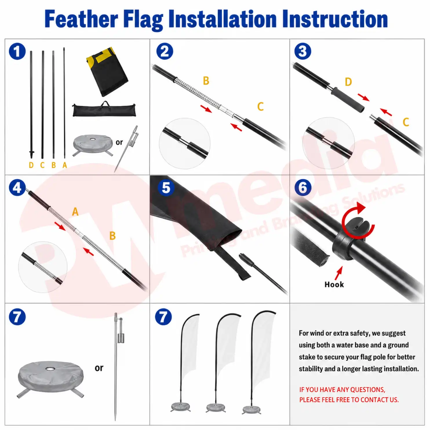 Quality Teardrop Flag banners Printing with Pole - Image 17