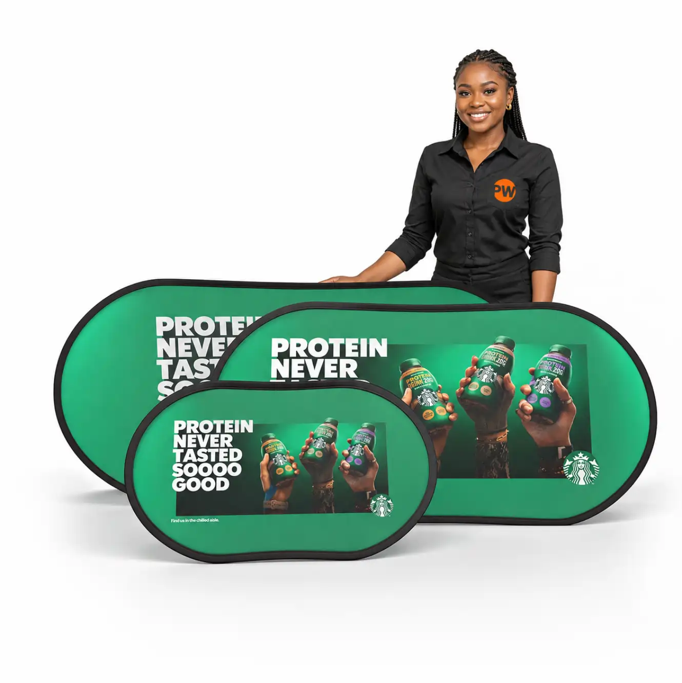 Double Sided Oval Pop Out Banner - Image 4