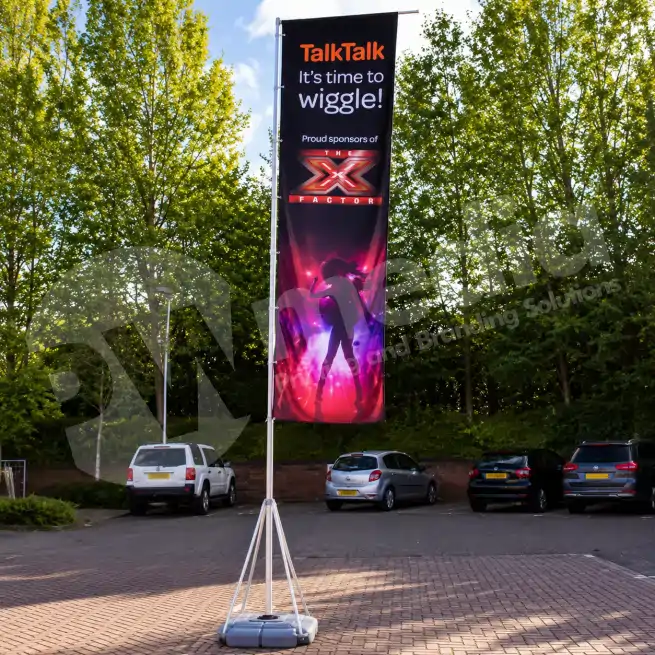 Outdoor Event 5m Flag Pole with Sublimated Fabric with Strong Wide Water Base - Image 2