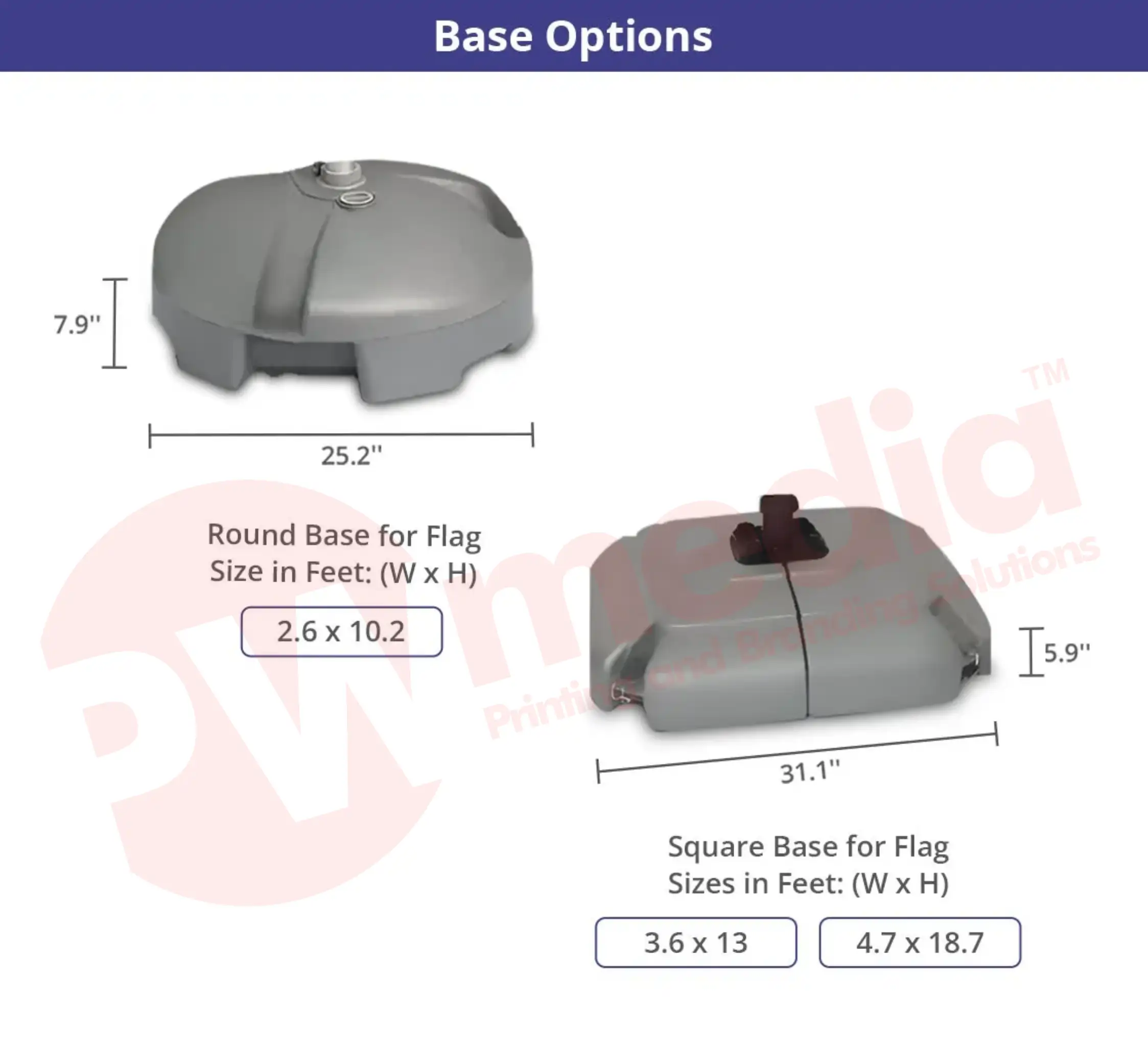 Outdoor Event 5m Flag Pole with Sublimated Fabric with Strong Wide Water Base - Image 7