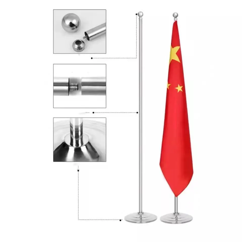 Indoor and Floor Flag Standing Pole with Flag fabric - Image 3