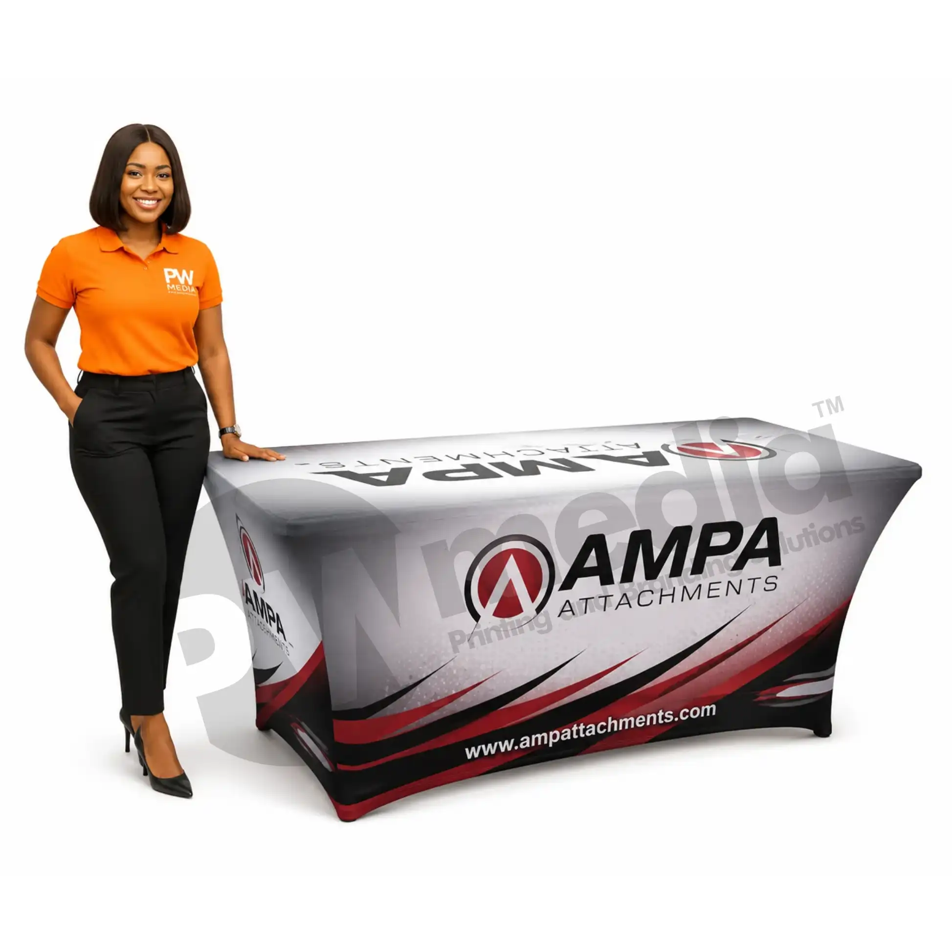Foldable Exhibition Table with Full Branded Printed Fabric Table cloth - Image 3