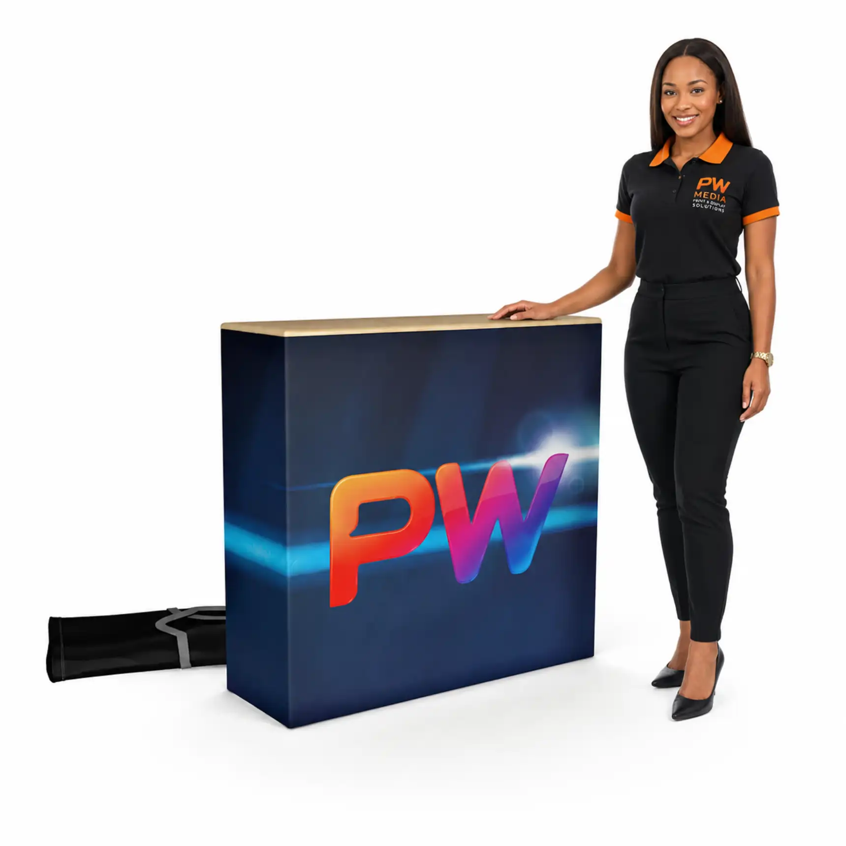 Pop up counter straight table